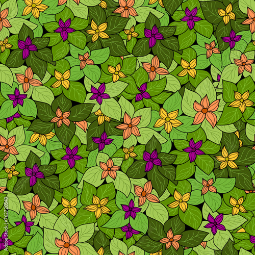 Hand draw seamless pattern floral elements. Arabic, oriental, indian motiv. Hand draw vector illustration
