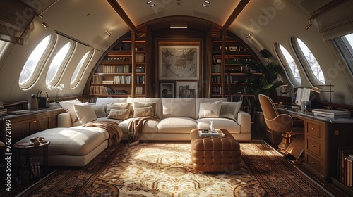 A photo of a luxury lifestyle scene focused on a luxury private jet. private travel 