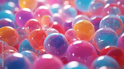 April fools day colorful balloons blur background