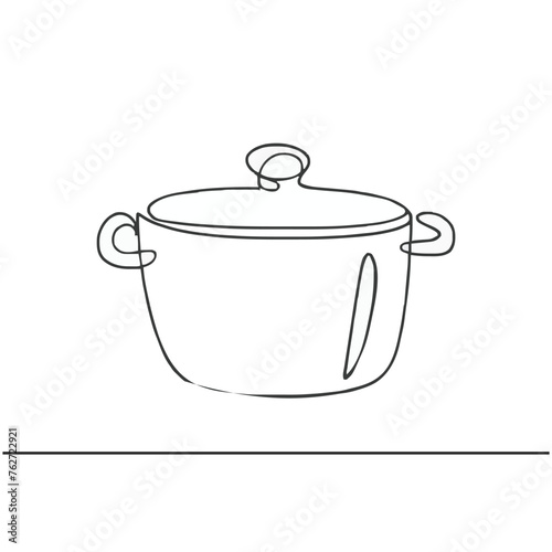 a black and white drawing of a kitchen items with a spoon in it