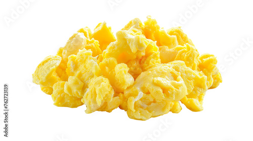 Fluffy Scrambled Eggs Isolated on Transparent Background