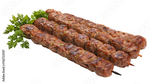 Grilled Meat Skewers Isolated on Transparent Background
