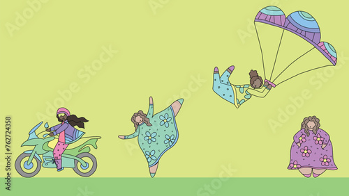 Fat Women Living Life | Women Motorcycling, Dancing, Parachuting/Hang Gliding