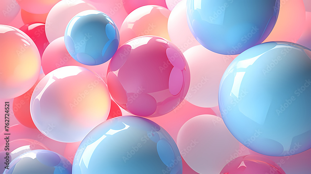 April fools day colorful balloons blur background - obrazy, fototapety, plakaty 