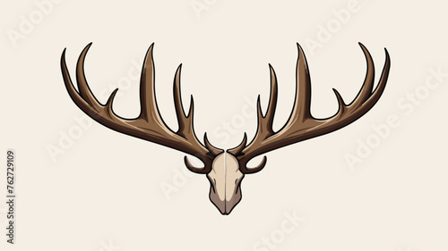 Antlers of a reindeer vector illustration flat vect