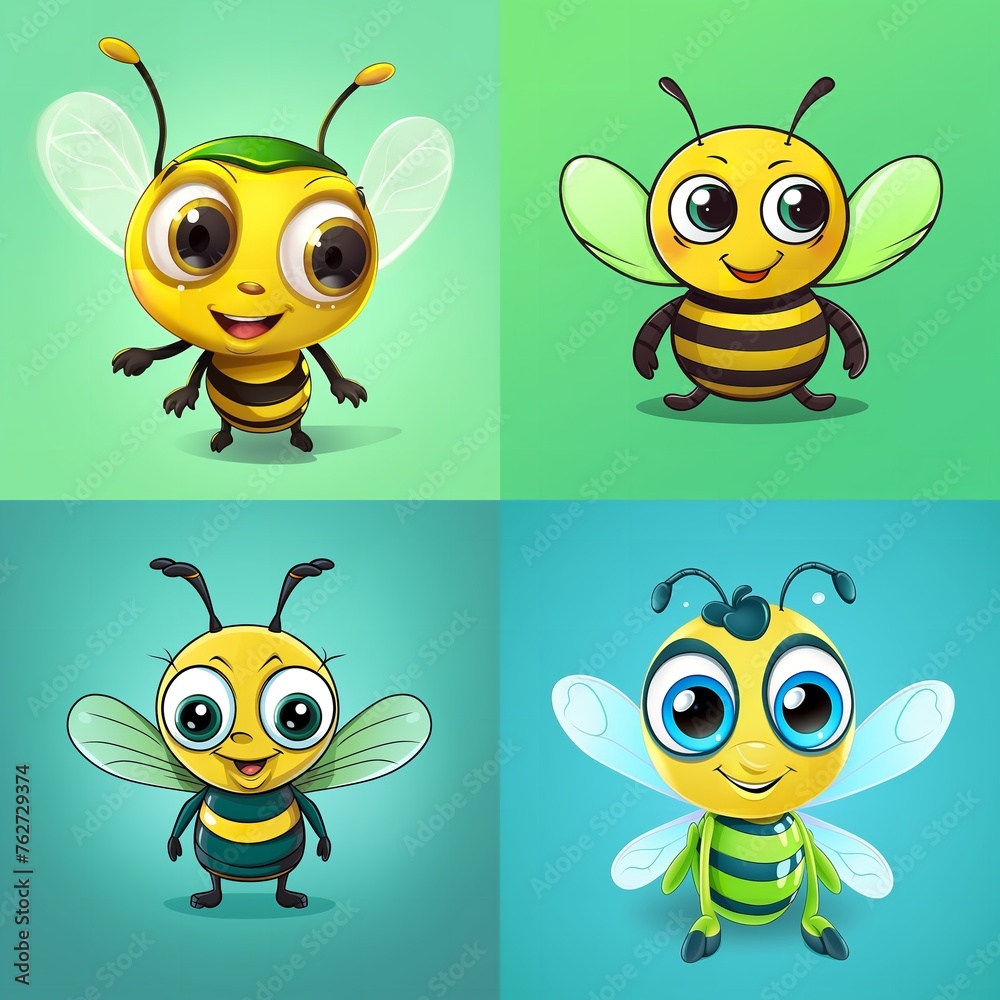 set of funny bees