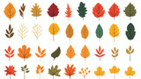 Autumn leaves. Illustration of various foliage. fla