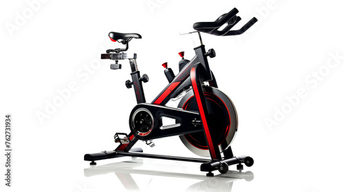 Exercise bike with a comfortable seat and handlebars, ready for a workout session