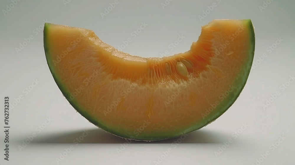 a close up of a piece of fruit with a bite taken out of one of the pieces of the fruit. a close up of a piece of fruit with a bite taken out of one of the pieces of the fruit.