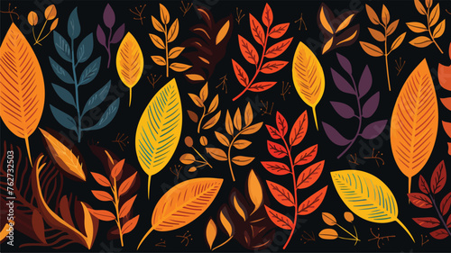 Background with autumn leaves. Illustration with va