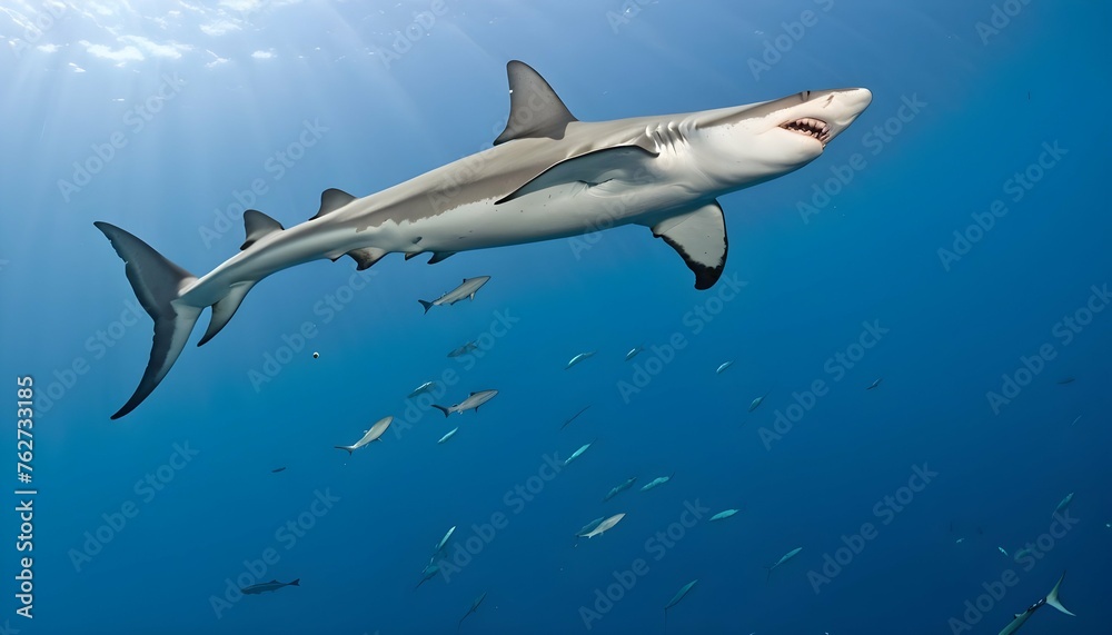 A Hammerhead Shark Circling A Bait Ball Upscaled 6
