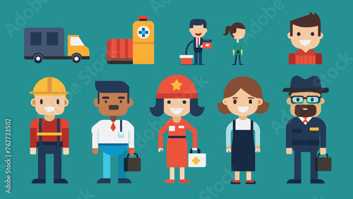 different professions engineer vector illustration