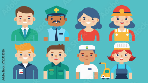 different professions engineer vector illustration