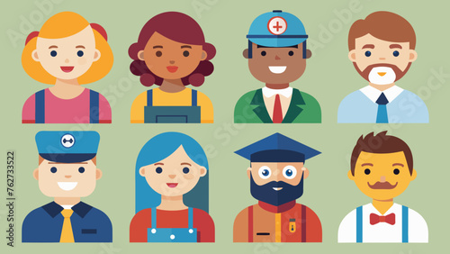 different professions engineer vector illustration