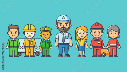 different professions engineer vector illustration