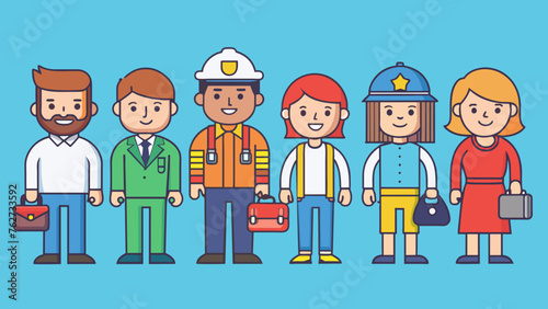 different professions engineer vector illustration