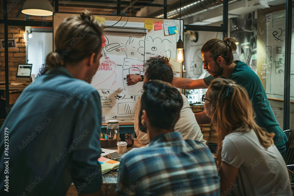 A group of young entrepreneurs brainstorming ideas