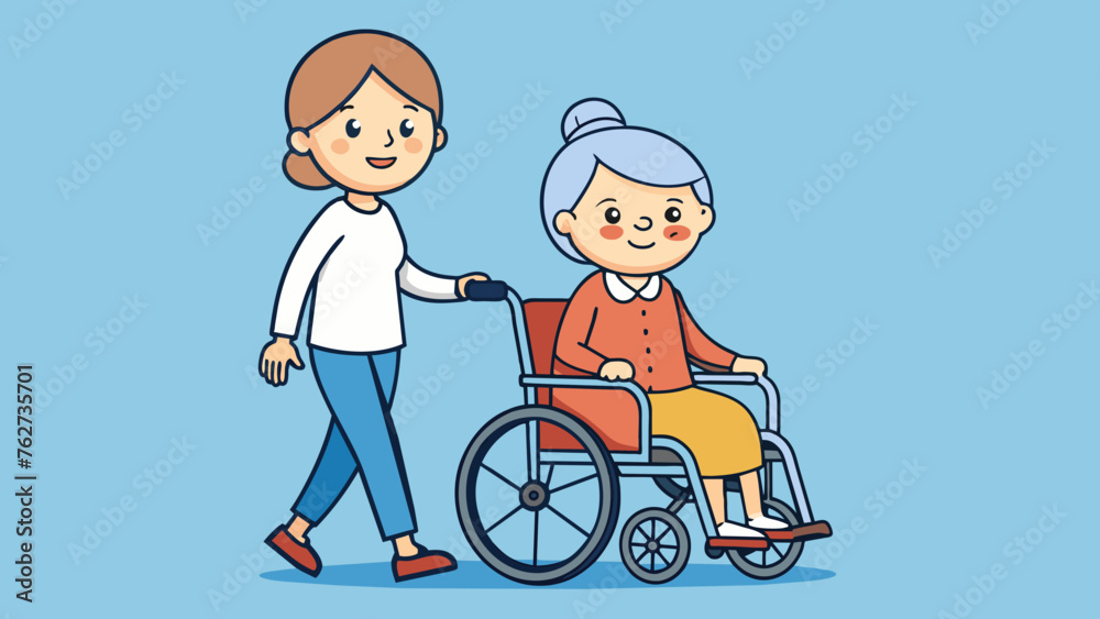 disabled grandmother vector illustration disabled grandmother vector illustration