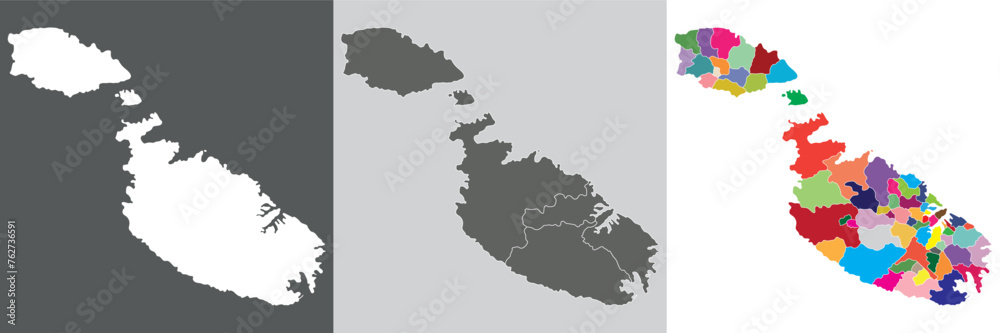 Fototapeta premium Malta map. Map of Malta in set