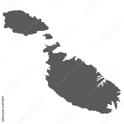 Malta map. Map of Malta in grey color