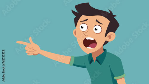 man points to something element