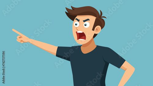 man points to something element