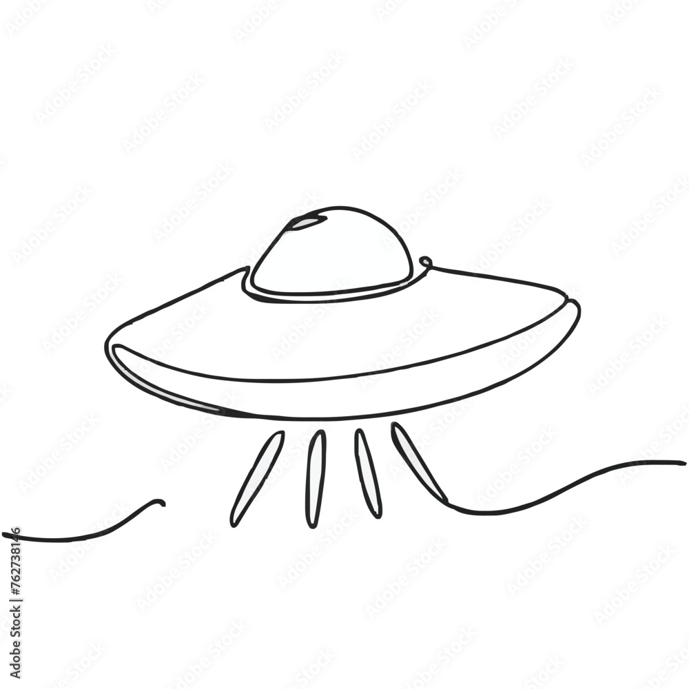 a drawing of a spaceship  - obrazy, fototapety, plakaty 