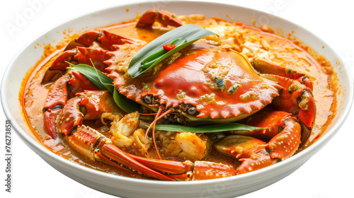 Creamy Thai Crab Curry Isolated on Transparent Background