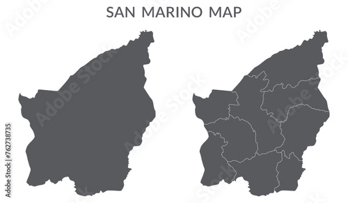 San Marino map. Map of San Marino in grey set