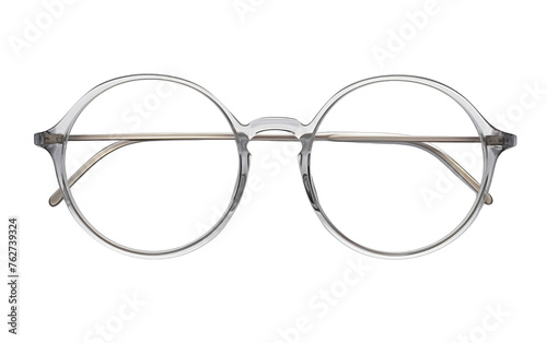 A stylish pair of glasses placed on a pristine white background