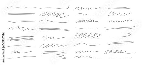 Pencil scribbles collection. Hand drawn vector lines and strokes. Grunge texture pen or pencil drawing.