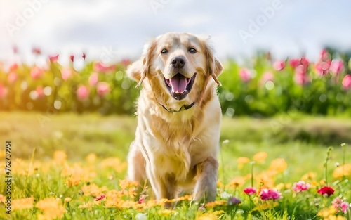 Very happy golden retriever, photo, stock photos, stock imahes, animals, cute funny animals, pets, funny pets videos, cute dogs videos, life stock © Ash