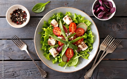 healthy salad, photo, stock photo, life stock, herbal food, healthy foo, food blog, recipes blog, ai generative