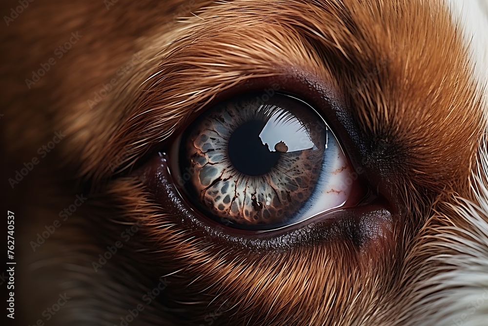 Close up of a dog's eye. Selective focus.