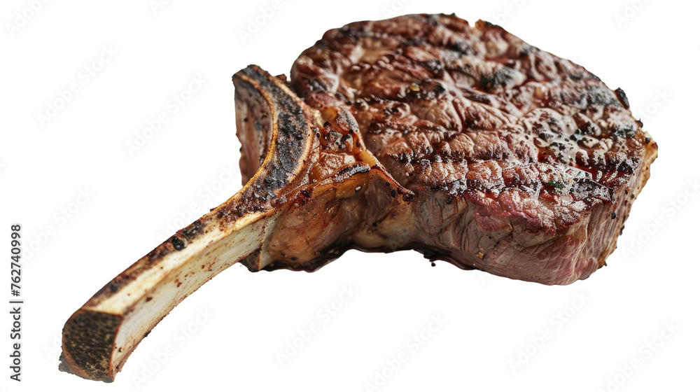 Juicy Tomahawk Steak Isolated on Transparent Background