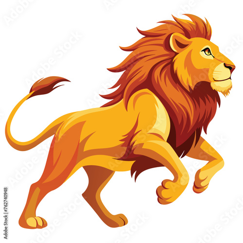 a-running-lion-side-view-white-background  2 .eps