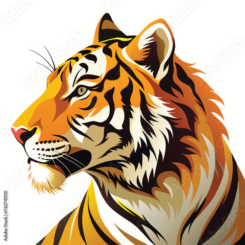 a-tiger-head-view-white-background.eps