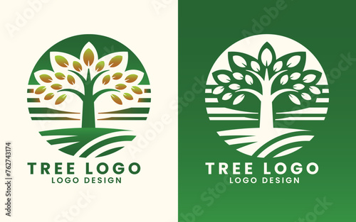 Tree leaf nature organic concept vector logo design template