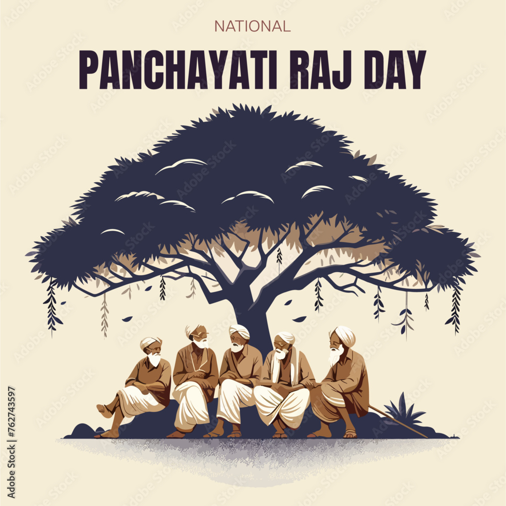 Panchayat raj day vector illustration  - obrazy, fototapety, plakaty 