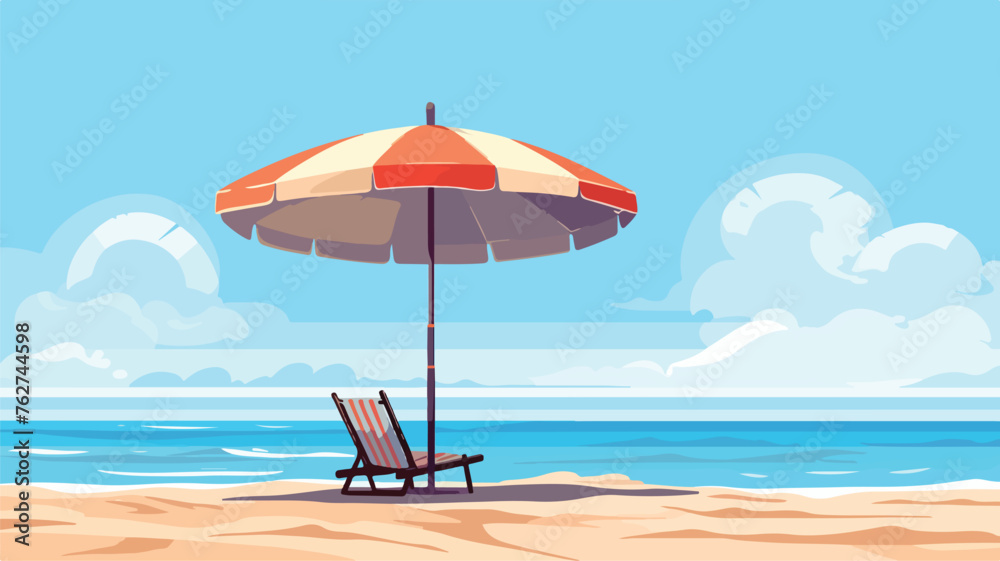 Beach umbrella vector illustration flat vector illu