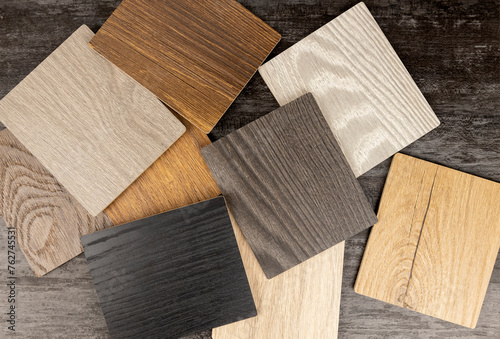 Laminated samples of MDF panels.