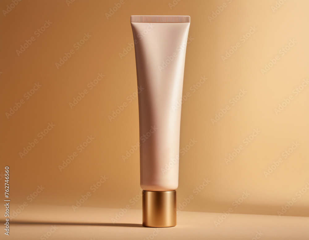 Mockup white glossy plastic tube for medicine and cosmetics skin care cream Mockup white glossy plastic tube for medicine and cosmetics skin care cream