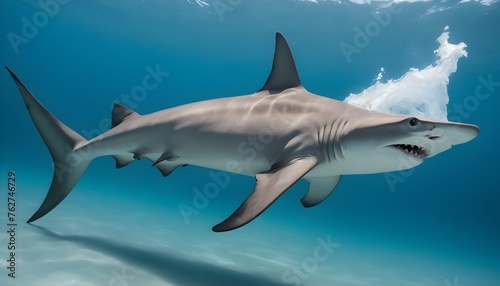 A Hammerhead Shark Hunting In A Fast Moving Curren Upscaled © Zulema