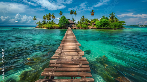 Tropical island boardwalk © jeremyculpdesign