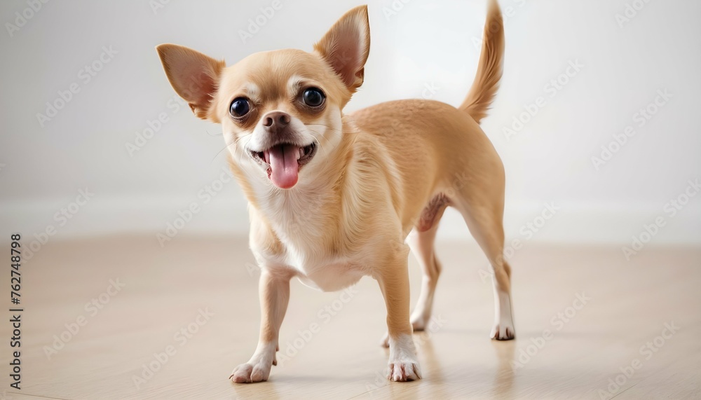 A Chihuahua Standing On Its Hind Legs To Reach A T Upscaled