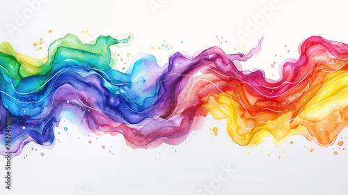 LGBTQ  Pride Logo Design with Rainbow watercolor art LGBT Gay Pride Month  wavy rainbow logo for Social Media Post  Banner  Logo  Symbol  Illustration etc.