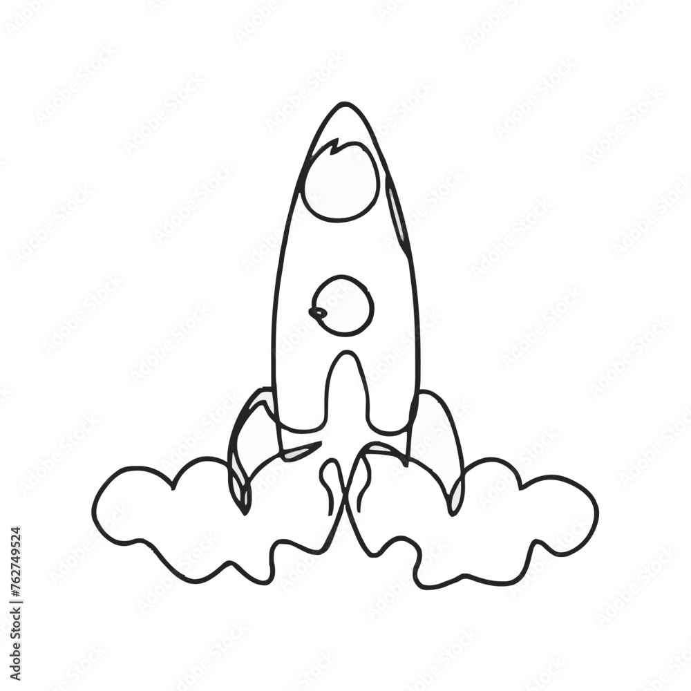 Adobe Illustrator Artwork of a black and white drawing of a rocket Adobe Illustrator Artwork of a black and white drawing of a rocket