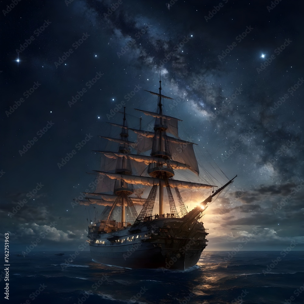 Fototapeta premium ship in the night