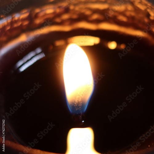 close up candle flame wick