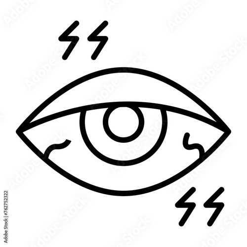 Painful Eye Line Icon